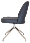 CHAIR ALBURY TRESTLE V2 POLISHED ALUM + PELLE/BENITO NAVY