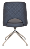 CHAIR ALBURY TRESTLE V2 POLISHED ALUM + PELLE/BENITO NAVY