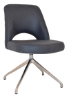 CHAIR ALBURY TRESTLE V2 POLISHED ALUM + PELLE/BENITO NAVY