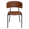 CHAIR LUGANO UPH 2 BLACK - VINYL TAN