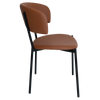 CHAIR LUGANO UPH 2 BLACK - VINYL TAN