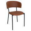 CHAIR LUGANO UPH 2 BLACK - VINYL TAN