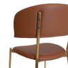 CHAIR LUGANO UPH 2 BRASS - VINYL TAN