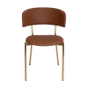 CHAIR LUGANO UPH 2 BRASS - VINYL TAN