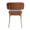 CHAIR LUGANO UPH 2 BRASS - VINYL TAN