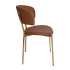 CHAIR LUGANO UPH 2 BRASS - VINYL TAN
