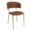 CHAIR LUGANO UPH 2 BRASS - VINYL TAN