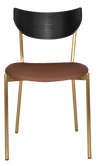 CHAIR MARCO BRASS - BLACK - VINYL TAN