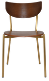 CHAIR MARCO BRASS - LIGHT WALNUT (SEAT AND BACK)