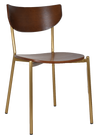 CHAIR MARCO BRASS - LIGHT WALNUT (SEAT AND BACK)
