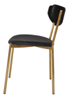 CHAIR MARCO BRASS VINYL BLACK (BACK & SEAT)