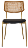 CHAIR TEXAS BRASS - RATTAN LIGHT OAK - VINYL BLACK