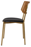 CHAIR TEXAS BRASS - RATTAN LIGHT OAK - VINYL BLACK
