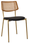 CHAIR TEXAS BRASS - RATTAN LIGHT OAK - VINYL BLACK