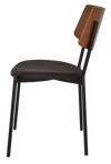 CHAIR TEXAS BLACK - LIGHT WALNUT - VINYL BLACK