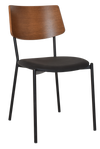 CHAIR TEXAS BLACK - LIGHT WALNUT - VINYL BLACK