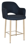 STOOL ALBURY ARM 650 METAL BIRCH + GRAVITY NAVY