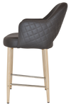STOOL ALBURY ARM 650 METAL BIRCH + PELLE/BENITO JAVA