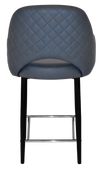 STOOL ALBURY ARM 650 METAL BLACK + PELLE/BENITO NAVY