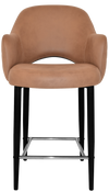 STOOL ALBURY ARM 650 METAL BLACK + PELLE/BENITO TAN