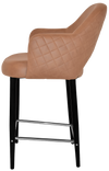 STOOL ALBURY ARM 650 METAL BLACK + PELLE/BENITO TAN