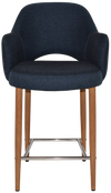 STOOL ALBURY ARM 650 METAL LIGHT OAK + GRAVITY NAVY