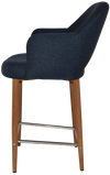 STOOL ALBURY ARM 650 METAL LIGHT OAK + GRAVITY NAVY