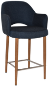 STOOL ALBURY ARM 650 METAL LIGHT OAK + GRAVITY NAVY