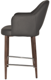 STOOL ALBURY ARM 650 METAL LIGHT WALNUT + VINYL CHARCOAL