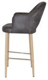 STOOL ALBURY ARM 750 METAL BIRCH + EASTWOOD SLATE