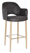 STOOL ALBURY ARM 750 METAL BIRCH + EASTWOOD SLATE
