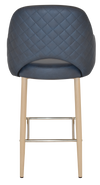STOOL ALBURY ARM 750 METAL BIRCH + PELLE/BENITO NAVY