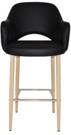 STOOL ALBURY ARM 750 METAL BIRCH + VINYL BLACK