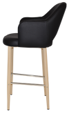 STOOL ALBURY ARM 750 METAL BIRCH + VINYL BLACK