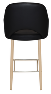 STOOL ALBURY ARM 750 METAL BIRCH + VINYL BLACK