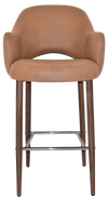 STOOL ALBURY ARM 750 METAL LIGHT WALNUT + PELLE/BENITO TAN
