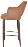 STOOL ALBURY ARM 750 METAL LIGHT WALNUT + PELLE/BENITO TAN