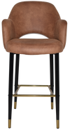 STOOL ALBURY ARM 750 METAL BLACK BRASS + EASTWOOD TAN