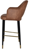 STOOL ALBURY ARM 750 METAL BLACK BRASS + EASTWOOD TAN