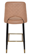 STOOL ALBURY SIDE 750 METAL BLACK BRASS + PELLE/BENITO TAN