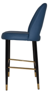 STOOL ALBURY SIDE 750 METAL BLACK BRASS + VINYL BLUE