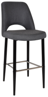 STOOL ALBURY SIDE 750 METAL BLACK + GRAVITY SLATE