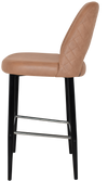 STOOL ALBURY SIDE 750 METAL BLACK + PELLE/BENITO TAN