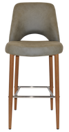 STOOL ALBURY SIDE 750 METAL LIGHTOAK + PELLE/BENITO SAGE