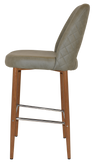 STOOL ALBURY SIDE 750 METAL LIGHTOAK + PELLE/BENITO SAGE