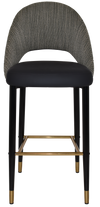 STOOL CHEVRON 750 METAL BLK BRASS + NARLA BASALT/BLACK VINYL