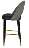 STOOL CHEVRON 750 METAL BLK BRASS + NARLA BASALT/BLACK VINYL