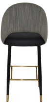 STOOL CHEVRON 750 METAL BLK BRASS + NARLA BASALT/BLACK VINYL
