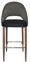 STOOL CHEVRON 750 METAL LGT WALNU + NARLA BASALT/BLACK VINYL