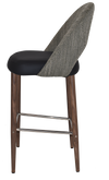 STOOL CHEVRON 750 METAL LGT WALNU + NARLA BASALT/BLACK VINYL